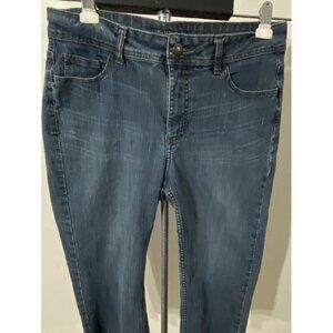 Riders By Lee Women Size 32X23  Capri Blue Denim Mid-Rise Stretch Embroidered